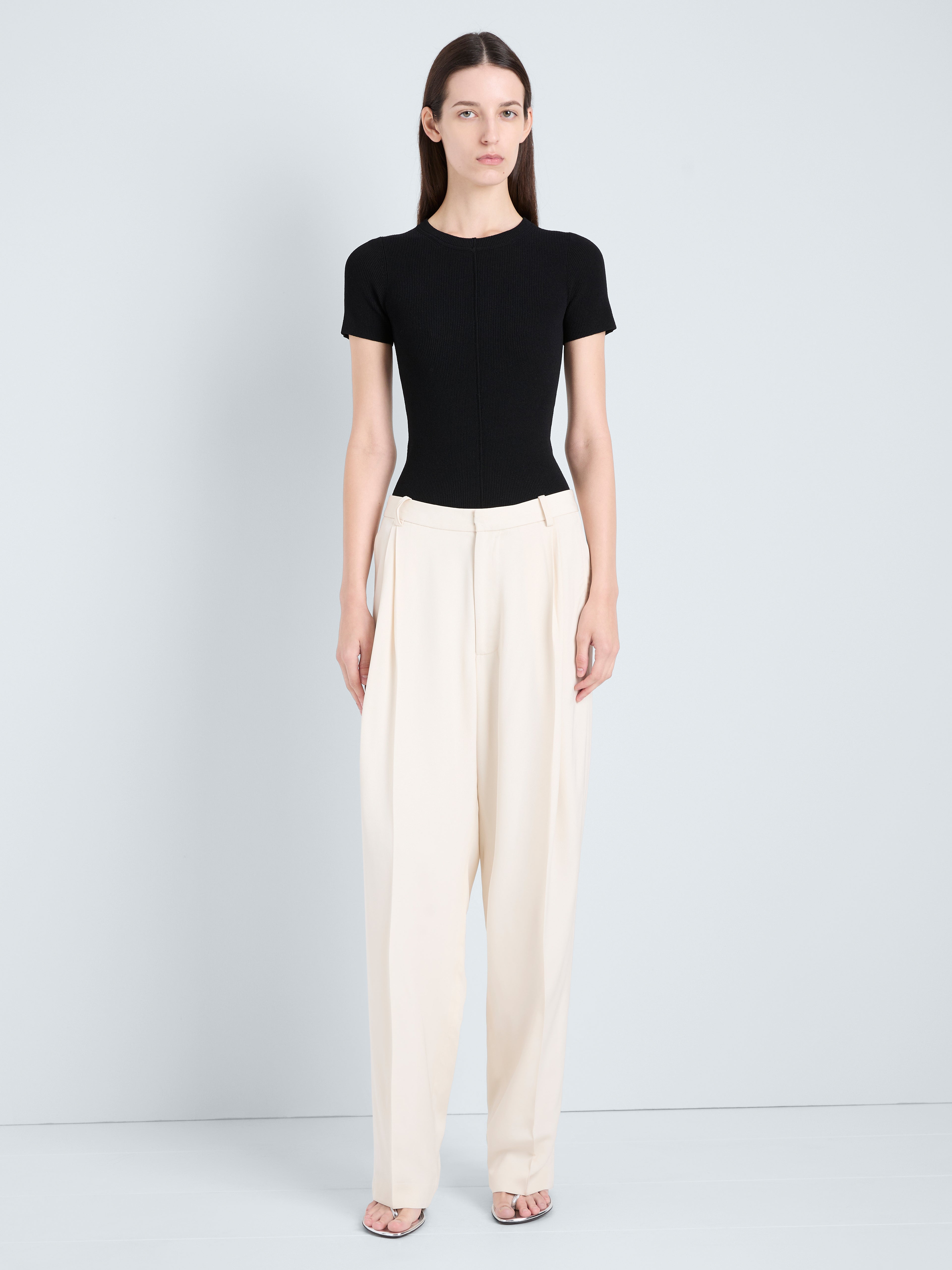 Sky Women's Going Out Top | Slim Fit Matte Viscose Rib, Elegant Black 2