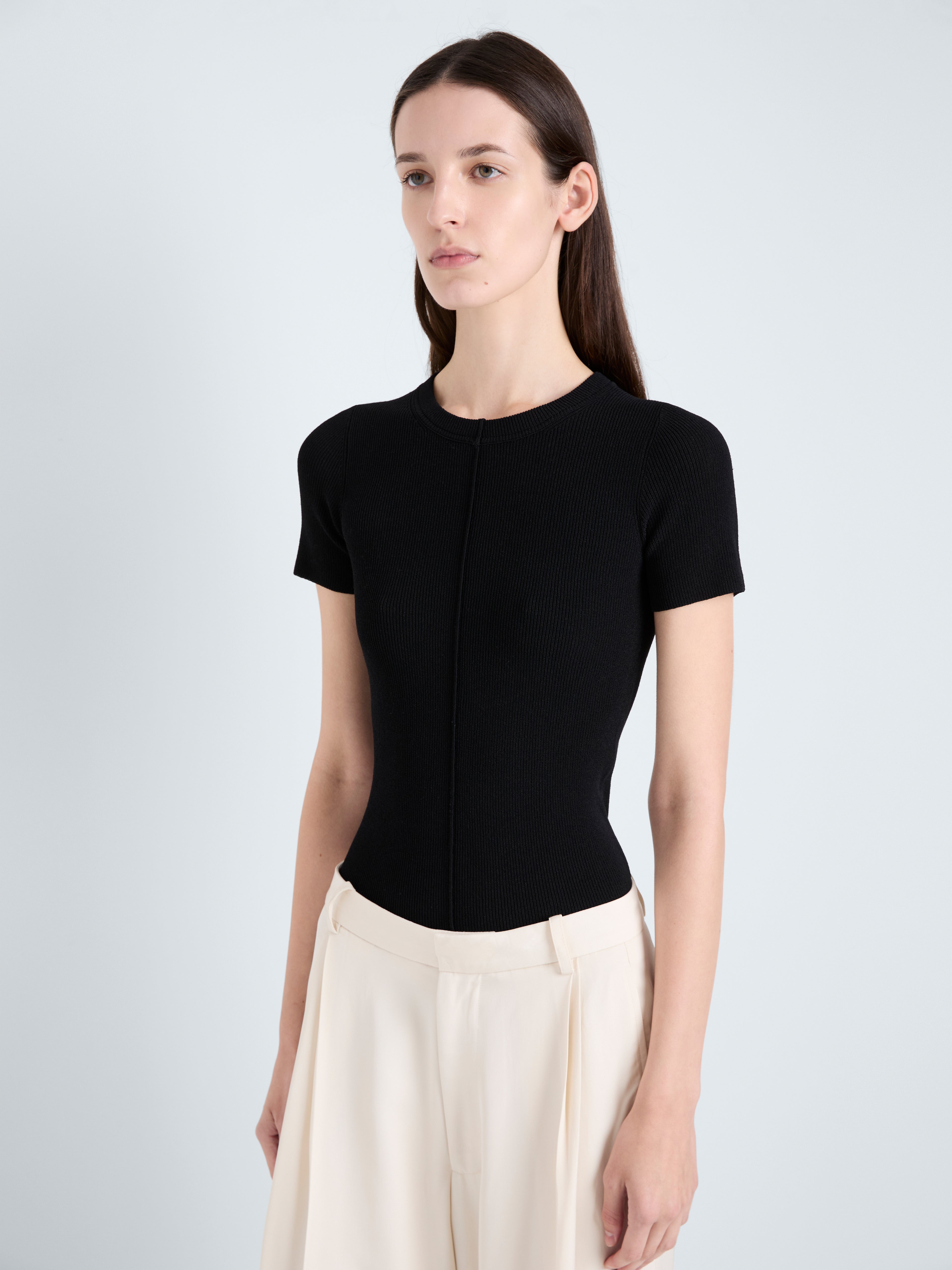 Sky Women's Going Out Top | Slim Fit Matte Viscose Rib, Elegant Black 5