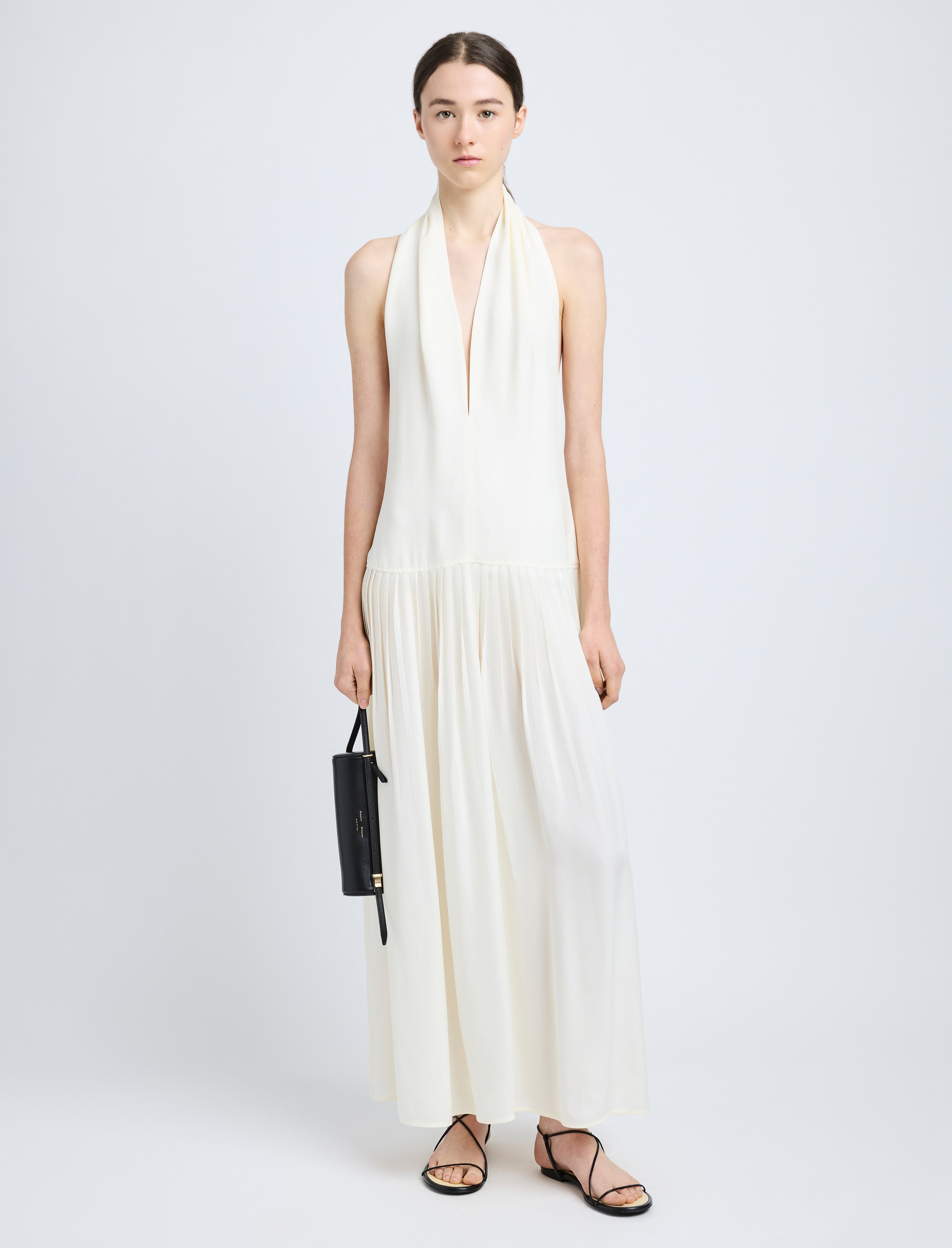 Tala Women's Maxi Dress | Viscose Georgette, Elegant Halter Neck 1