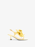 Tee Citrus Women’s Sandals | Satin T-Strap with Oversized Floral Embellishment 0