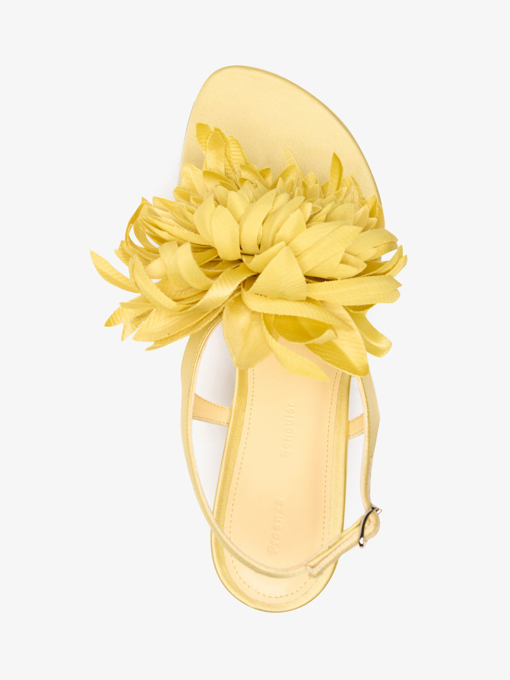 Tee Citrus Women’s Sandals | Satin T-Strap with Oversized Floral Embellishment 2