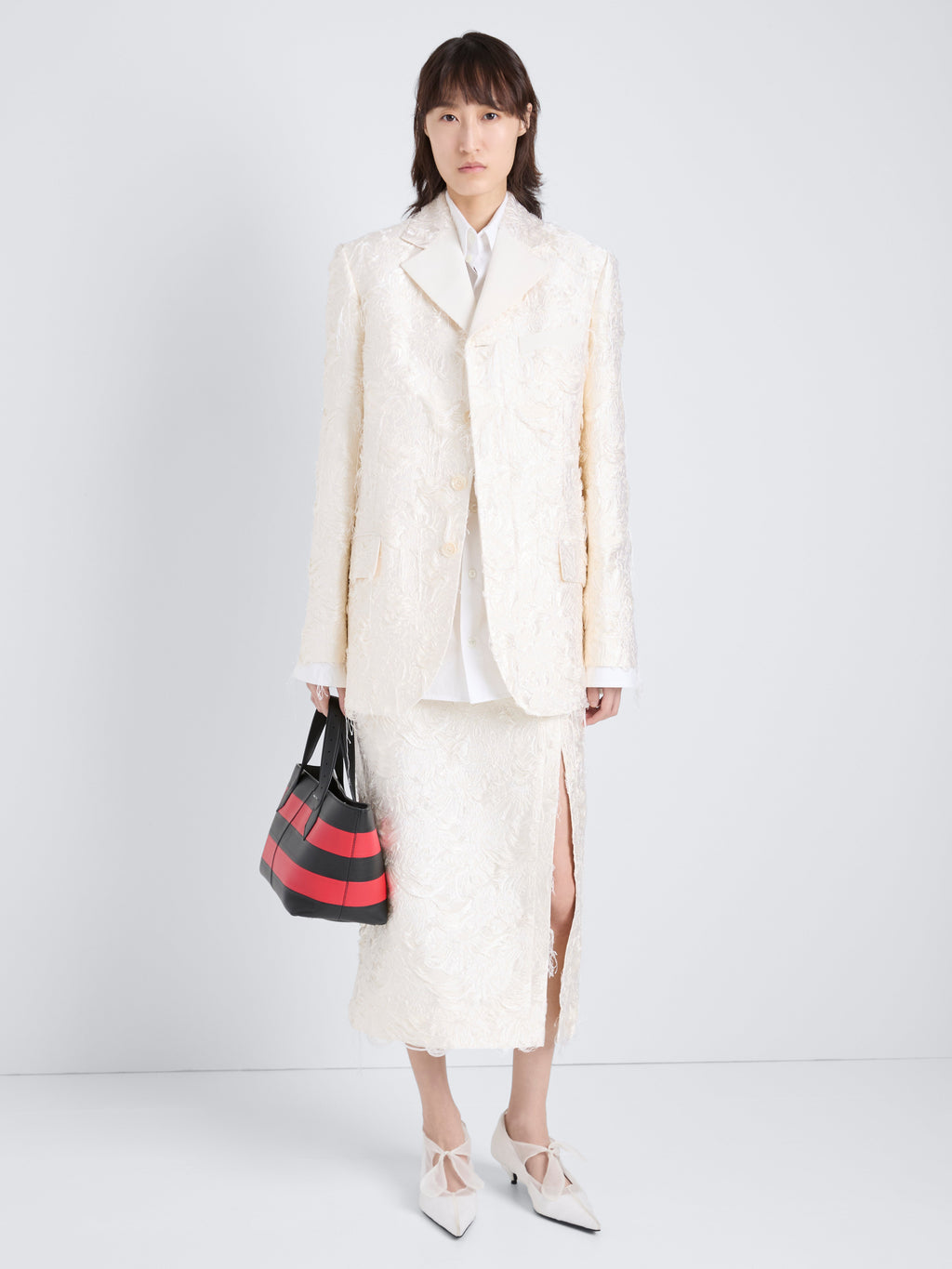 Thea Women's Jacket | Chrysanthemum Float Jacquard, Notched Collar 2