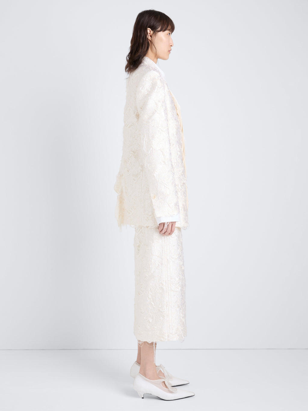 Thea Women's Jacket | Chrysanthemum Float Jacquard, Notched Collar 3