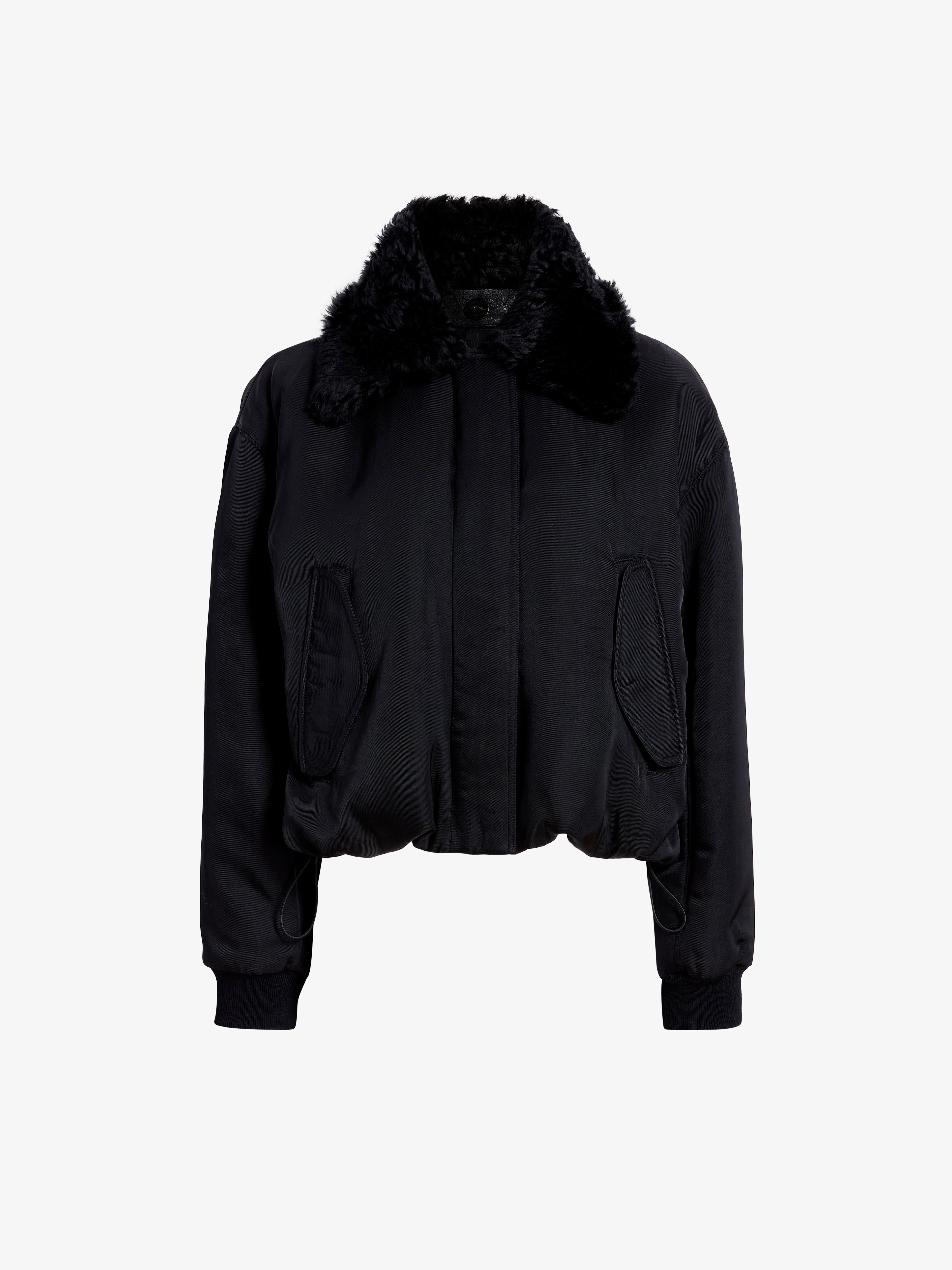Vadra Women's Bomber Jacket | Recycled Nylon Twill with Faux Shearling 0