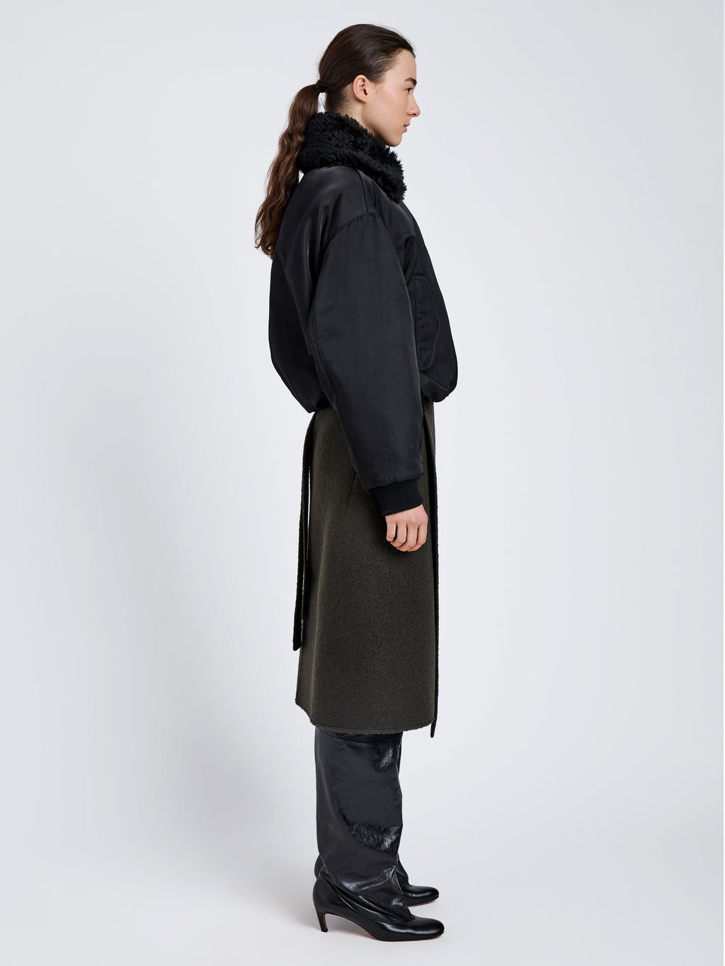 Vadra Women's Bomber Jacket | Recycled Nylon Twill with Faux Shearling 3