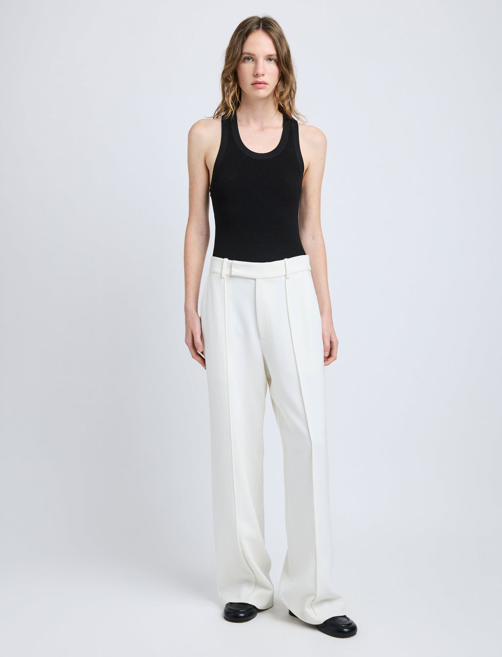 Weyes Women's Pants | High-Rise Matte Double Crepe, Tailored Fit 1