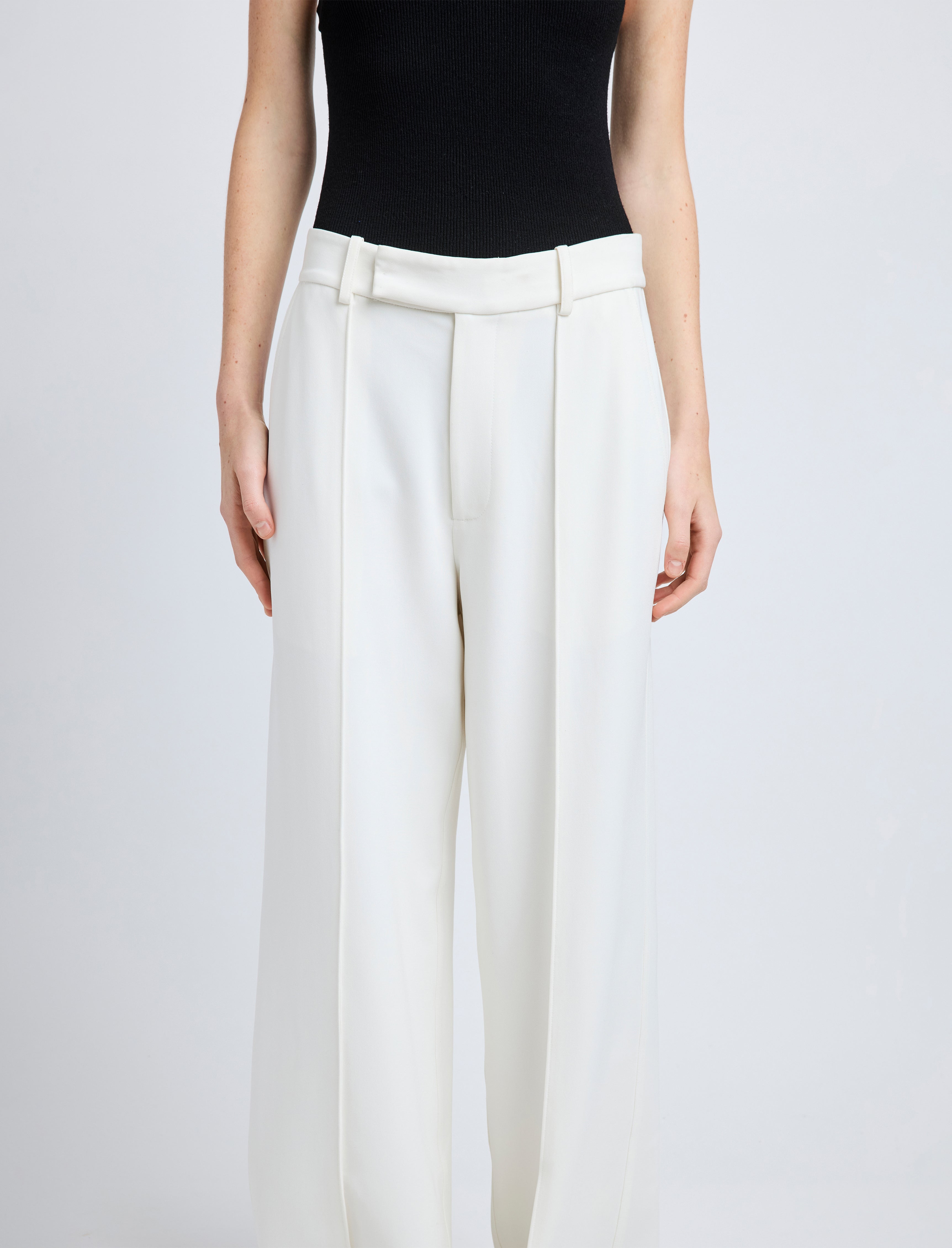 Weyes Women's Pants | High-Rise Matte Double Crepe, Tailored Fit 4
